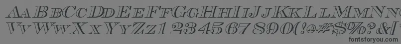 フォントTriboutlinescapssskItalic – 黒い文字の灰色の背景