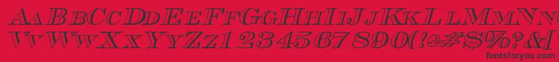 Шрифт TriboutlinescapssskItalic – чёрные шрифты на красном фоне