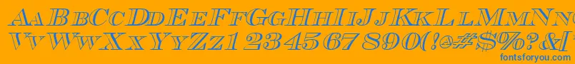 TriboutlinescapssskItalic Font – Blue Fonts on Orange Background