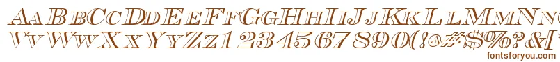 フォントTriboutlinescapssskItalic – 茶色のフォント