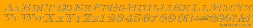 TriboutlinescapssskItalic Font – Gray Fonts on Orange Background