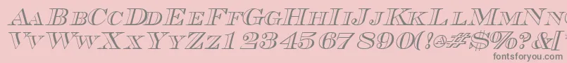 フォントTriboutlinescapssskItalic – ピンクの背景に灰色の文字