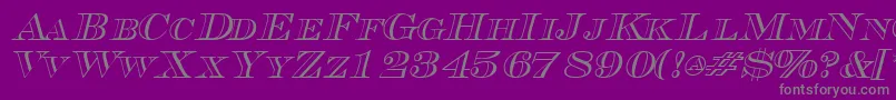 TriboutlinescapssskItalic-Schriftart – Graue Schriften auf violettem Hintergrund