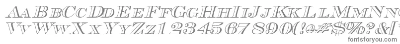 フォントTriboutlinescapssskItalic – 灰色のフォント