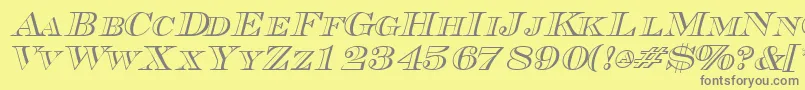 Шрифт TriboutlinescapssskItalic – серые шрифты на жёлтом фоне