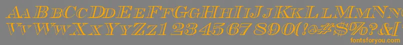 Lisätietoja TriboutlinescapssskItalic-fontista TriboutlinescapssskItalic-fontti – oranssit fontit harmaalla taustalla