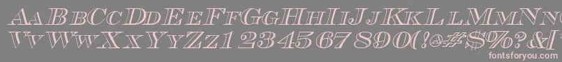 TriboutlinescapssskItalic-Schriftart – Rosa Schriften auf grauem Hintergrund