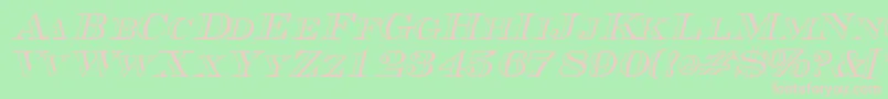 TriboutlinescapssskItalic-Schriftart – Rosa Schriften auf grünem Hintergrund