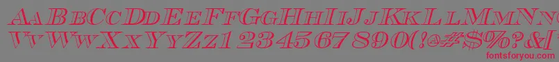 TriboutlinescapssskItalic Font – Red Fonts on Gray Background