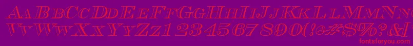 TriboutlinescapssskItalic Font – Red Fonts on Purple Background