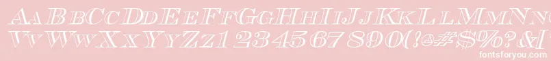 TriboutlinescapssskItalic-Schriftart – Weiße Schriften auf rosa Hintergrund