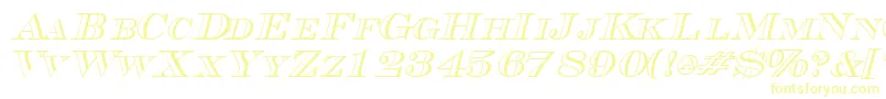 フォントTriboutlinescapssskItalic – 黄色のフォント