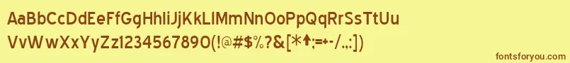 Шрифт Bluehigh – коричневые шрифты на жёлтом фоне