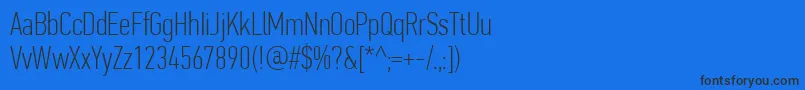 Fonte PfdintextcompproThin – fontes pretas em um fundo azul
