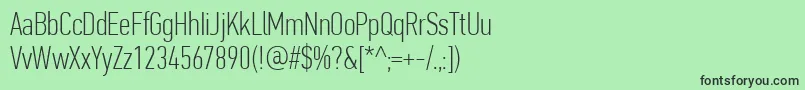 PfdintextcompproThin Font – Black Fonts on Green Background