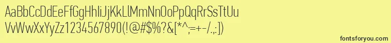 PfdintextcompproThin Font – Black Fonts on Yellow Background