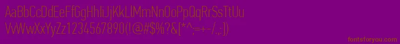 PfdintextcompproThin Font – Brown Fonts on Purple Background