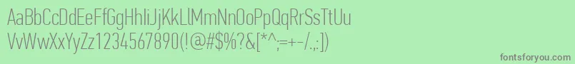 フォントPfdintextcompproThin – 緑の背景に灰色の文字