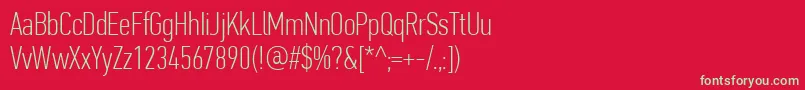 PfdintextcompproThin Font – Green Fonts on Red Background