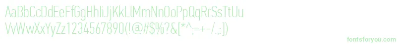 フォントPfdintextcompproThin – 白い背景に緑のフォント
