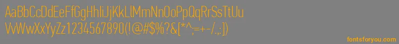 PfdintextcompproThin Font – Orange Fonts on Gray Background
