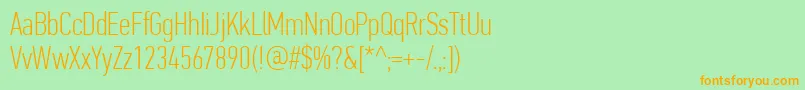 PfdintextcompproThin Font – Orange Fonts on Green Background