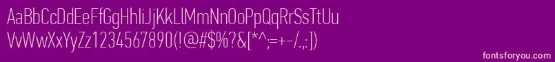フォントPfdintextcompproThin – 紫の背景にピンクのフォント