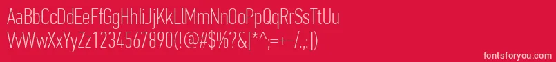 PfdintextcompproThin Font – Pink Fonts on Red Background