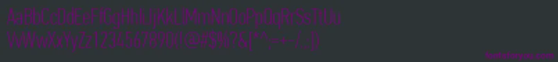 フォントPfdintextcompproThin – 黒い背景に紫のフォント