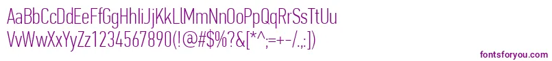 PfdintextcompproThin Font – Purple Fonts on White Background