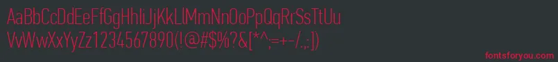 Шрифт PfdintextcompproThin – красные шрифты на чёрном фоне