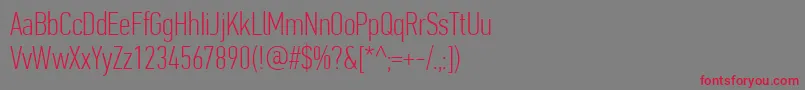 フォントPfdintextcompproThin – 赤い文字の灰色の背景