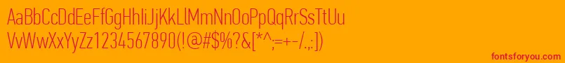 PfdintextcompproThin Font – Red Fonts on Orange Background