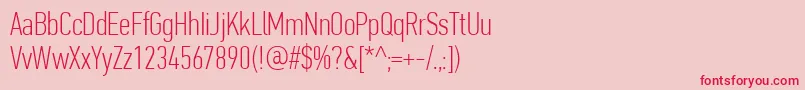 フォントPfdintextcompproThin – ピンクの背景に赤い文字