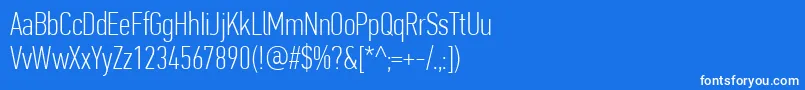 Шрифт PfdintextcompproThin – белые шрифты на синем фоне