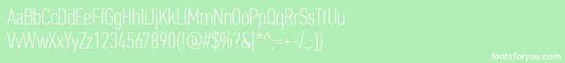 PfdintextcompproThin Font – White Fonts on Green Background