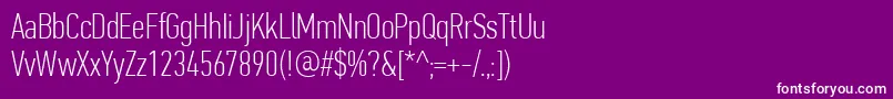 Weitere Informationen zur PfdintextcompproThin-Schriftart PfdintextcompproThin-Schriftart – Weiße Schriften auf violettem Hintergrund
