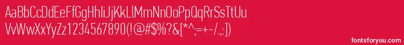 PfdintextcompproThin Font – White Fonts on Red Background