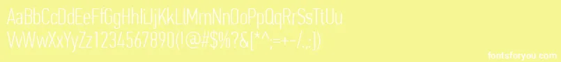 PfdintextcompproThin Font – White Fonts on Yellow Background