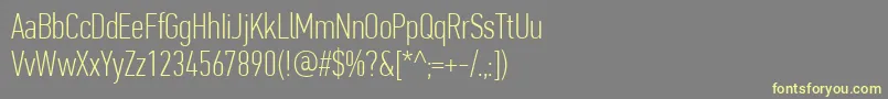 Шрифт PfdintextcompproThin – жёлтые шрифты на сером фоне