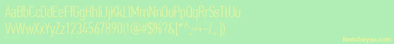 PfdintextcompproThin Font – Yellow Fonts on Green Background