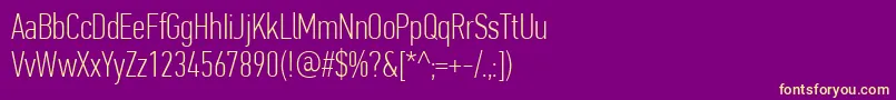 PfdintextcompproThin Font – Yellow Fonts on Purple Background