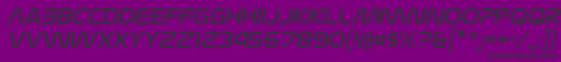 フォントNasalizationltItalic – 紫の背景に黒い文字