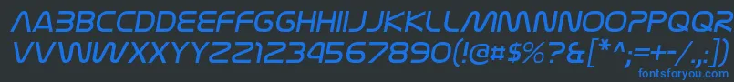 Шрифт NasalizationltItalic – синие шрифты на чёрном фоне