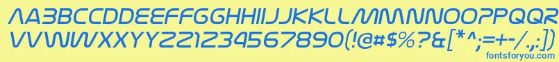 NasalizationltItalic-fontti – siniset fontit keltaisella taustalla