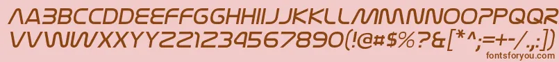 NasalizationltItalic-Schriftart – Braune Schriften auf rosa Hintergrund