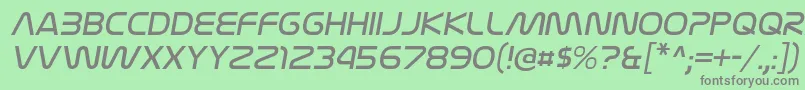 NasalizationltItalic-fontti – harmaat kirjasimet vihreällä taustalla