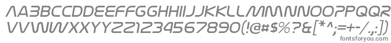 NasalizationltItalic-fontti – harmaat kirjasimet valkoisella taustalla