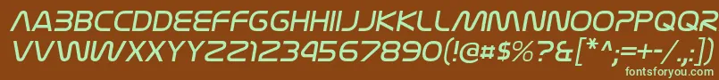 NasalizationltItalic-fontti – vihreät fontit ruskealla taustalla