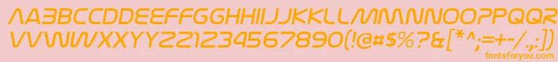 NasalizationltItalic-Schriftart – Orangefarbene Schriften auf rosa Hintergrund